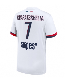Paris Saint-Germain Khvicha Kvaratskhelia #7 Maglia Gara Trasferta Repliche 2025-26 Maniche Corte